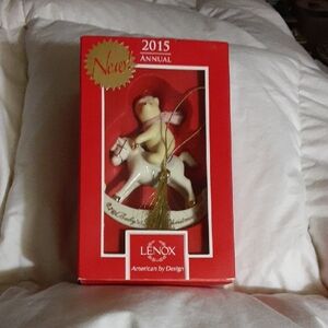 NIB Lenox 2015 Annual Ornament - Cream and Gold Baby's First Xmas